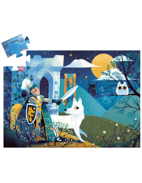 Puzle silueta caballero luna llena - 36 piezas