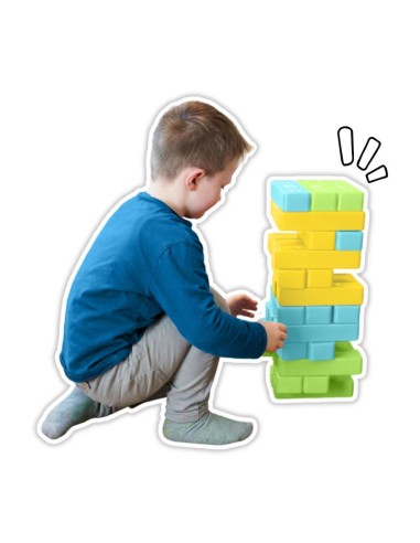 Torre equilibrio y domino XXL - 2 en 1