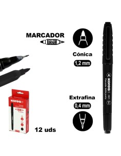 Rotulador doble punta - Negro