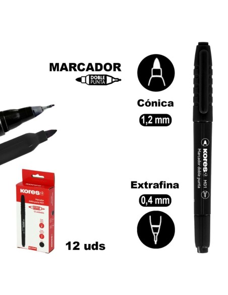 Rotulador doble punta - Negro