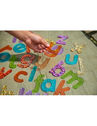 Letras glitter transparentes - 26 piezas