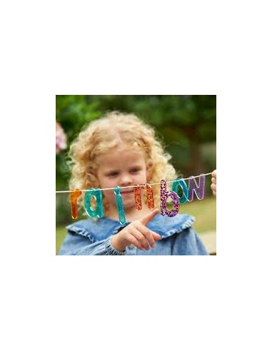 Letras glitter transparentes - 26 piezas