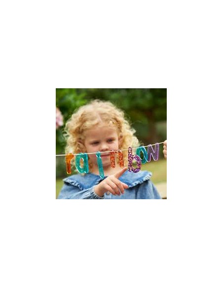 Letras glitter transparentes - 26 piezas