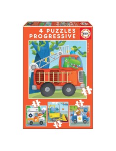 Puzles progresivos vehículos - 6, 9, 12 y 16 piezas