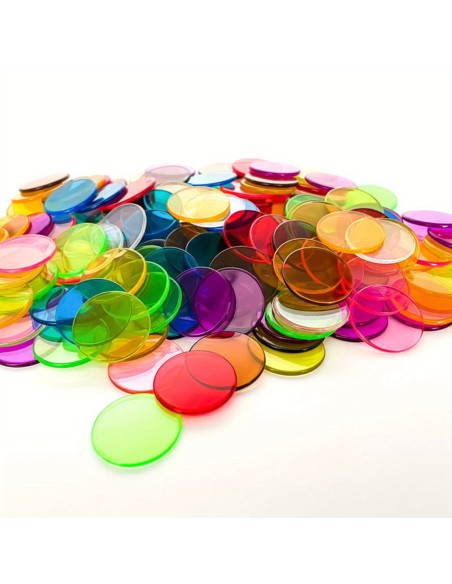 Fichas transparentes 10 colores - 300 piezas