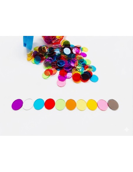 Fichas transparentes 10 colores - 300 piezas