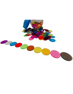 Fichas transparentes 10 colores - 300 piezas