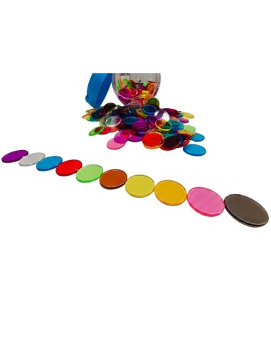 Fichas transparentes 10 colores - 300 piezas