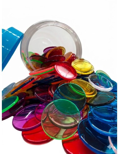 Fichas transparentes 10 colores - 300 piezas