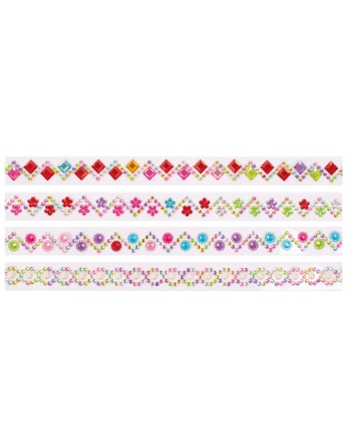 4 Rollos adhesivos brillantes diferentes figuras