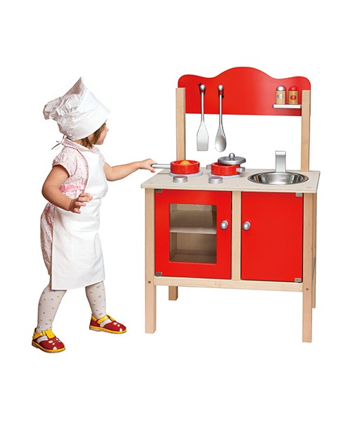 Cocina madera roja