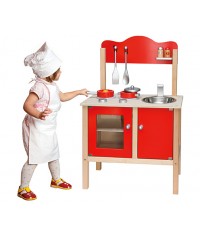 Cocina madera roja