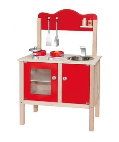 Cocina madera roja