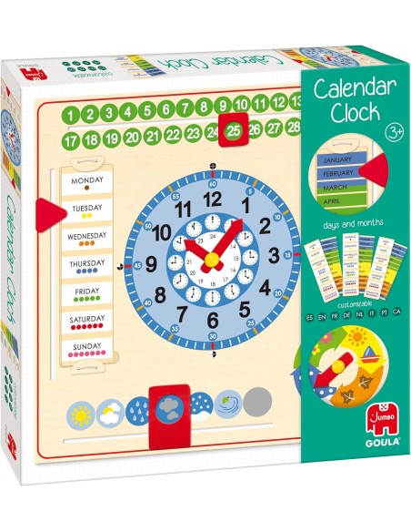 Reloj calendario varios idiomas