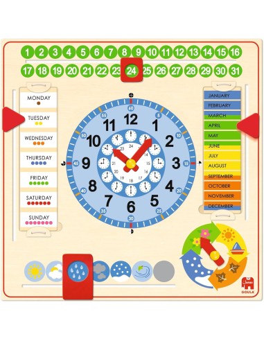 Reloj calendario varios idiomas