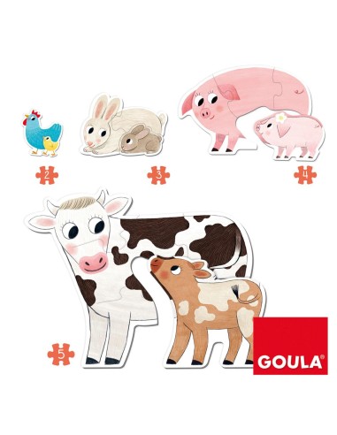 Puzle XXL mamás y bebés - 4 puzles