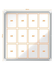 Vitrina exterior aluminio fondo magnético 100 x 97 x 4,5 cm