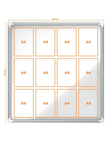 Vitrina exterior aluminio fondo magnético 100 x 97 x 4,5 cm
