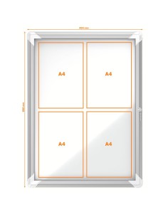 Vitrina exterior aluminio fondo magnético 53,2 x 69,2 x...