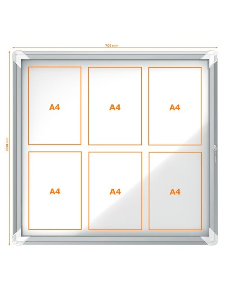 Vitrina exterior aluminio fondo magnético 75,2 X 69,2 X 4,5cm