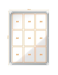 Vitrina exterior aluminio fondo magnético 100 x 75,2 x 4,5cm