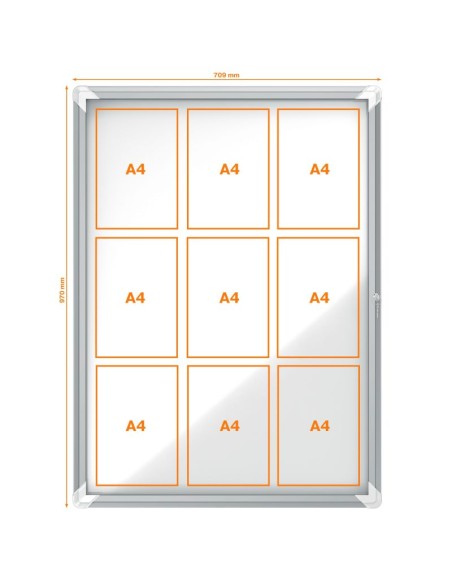 Vitrina exterior aluminio fondo magnético 100 x 75,2 x 4,5cm