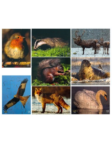 Animales del bosque - 8 puzles