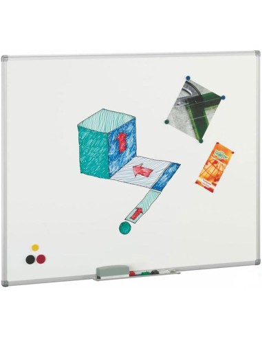 Pizarra metálica magnética blanca - 122x150 cm.