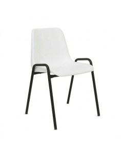 Silla carcasa modelo 140 Blanco / Patas Negras - 45 cm.