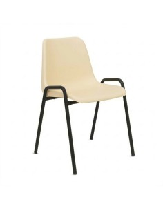 Silla carcasa modelo 140 Crema / Patas Negras - 45 cm.
