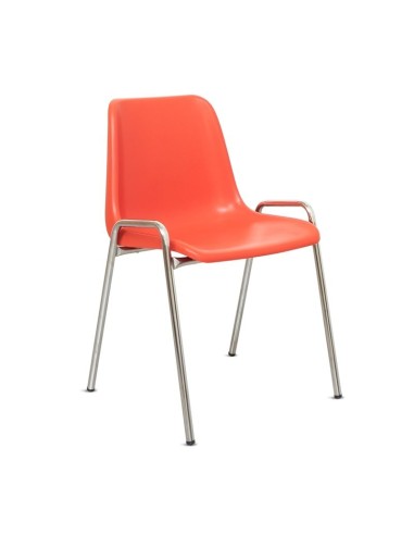 Silla carcasa modelo 140 Naranja / Patas Gris -...