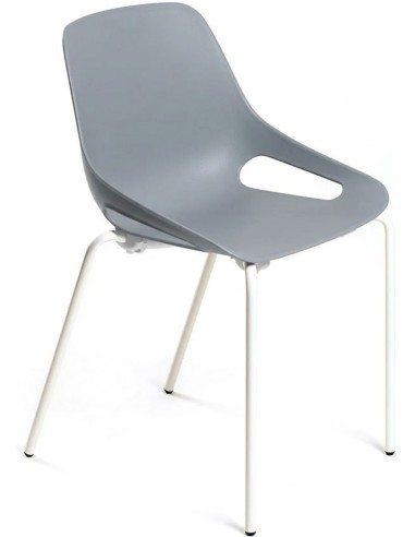 Silla gua C150 Gris / Patas Blancas - 45 cm.