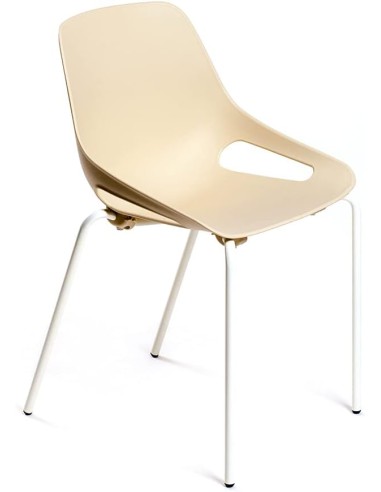 Silla gua C150 Crema / Patas Blancas - 45 cm.