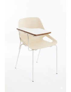 Silla gua C153 Crema / Patas Blancas con pala - 45 cm.