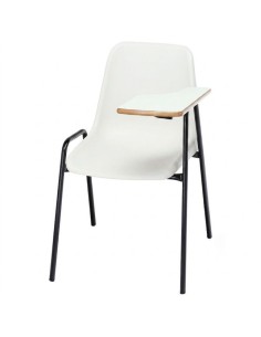 Silla pala zurdo Blanco / Patas negras - 45 cm.