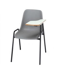 Silla pala zurdo Gris / Patas negras - 45 cm.