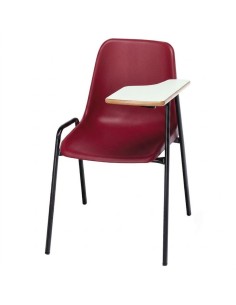 Silla pala zurdo Rojo / Patas negras - 45 cm.