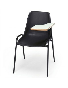 Silla pala zurdo Negro / Patas negras - 45 cm.