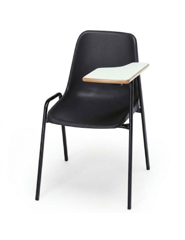 Silla pala zurdo Negro / Patas negras - 45 cm.