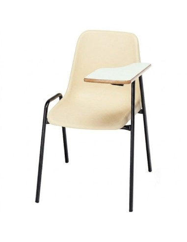 Silla pala zurdo Crema / Patas negras - 45 cm.
