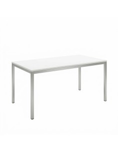 Mesa cúbica Blanca / Patas Gris - 120x80x75 cm.