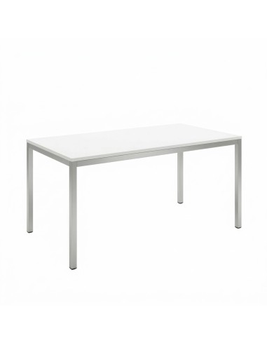 Mesa cúbica Blanca / Patas Gris - 120x80x75 cm.