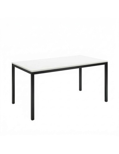 Mesa cúbica Blanco / Patas Negras - 120x80x75 cm.