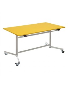 Mesa abatible Amarillo / Patas Blancas - 60 cm. de alto