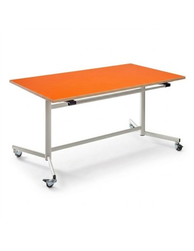Mesa abatible Naranja / Patas blancas - 54 cm....