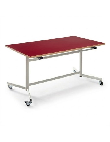 Mesa abatible Rojo / Patas blancas - 54 cm. de...