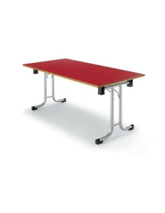 Mesa plegable Rojo / Patas Gris - 54 cm. de alto