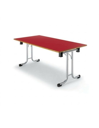 Mesa plegable Rojo / Patas Gris - 54 cm. de alto