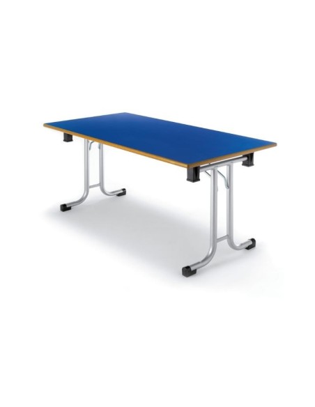 Mesa plegable Azul / Patas Gris - 60 cm. de alto