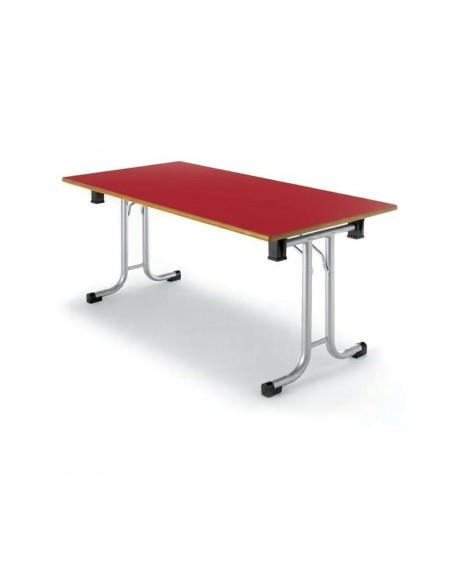 Mesa plegable Rojo / Patas Gris - 60 cm. de alto
